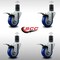 Service Caster 3.5'' SS Blue Poly Swivel 1-5/8'' Expanding Stem Caster Set Total Lock Brake, 4PK SCC-SSEXTTL20S3514-PPUB-BLUE-158-4 - alternate 3
